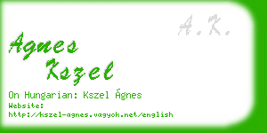 agnes kszel business card