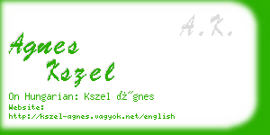 agnes kszel business card